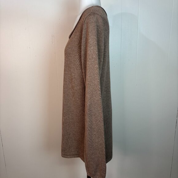 Old Navy Sweater Large Brown Long Sleeve Pullover Cotton Blend Knit Women's - Picture 4 of 11